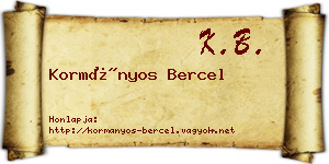 Kormányos Bercel névjegykártya